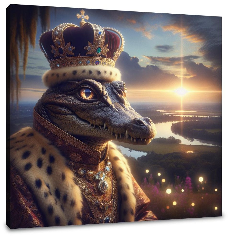 Crocodile Twilight Majesty Canvas
