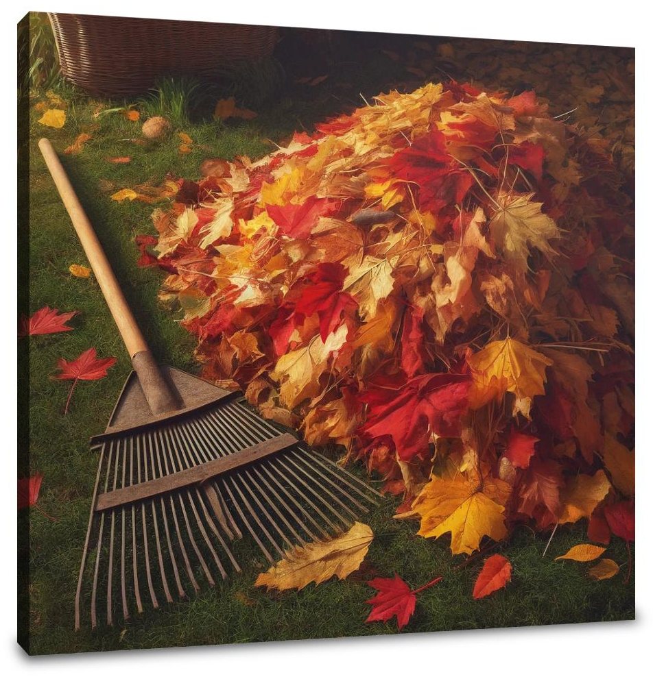 Autumn Yardwork Satisfaction Canvas