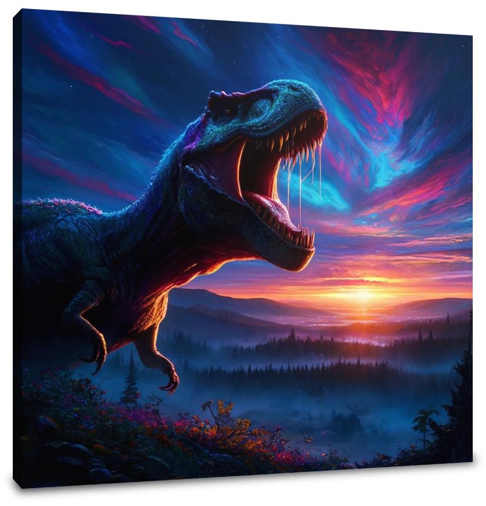 Twilight Roar Rex Canvas