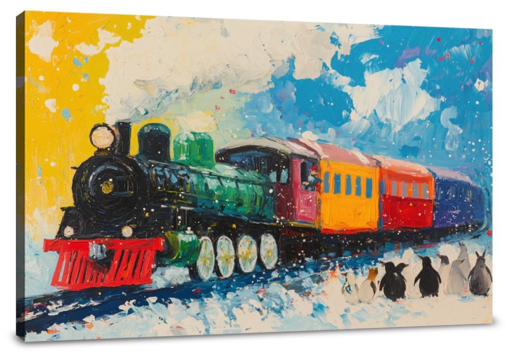 Animal Train Adventure Canvas