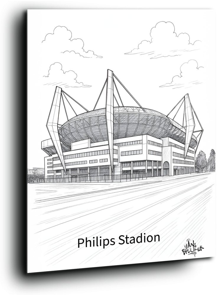 Philips Stadium line drawing art
