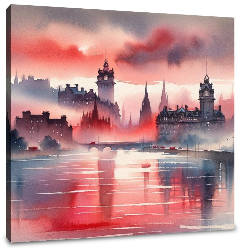 Edinburgh Sunset Serenity Canvas
