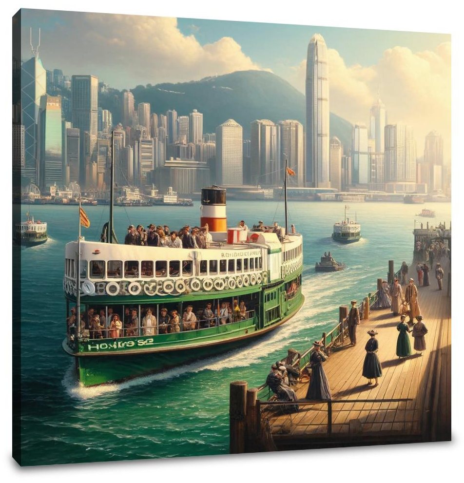 Sunny Day on Victoria Harbour Canvas