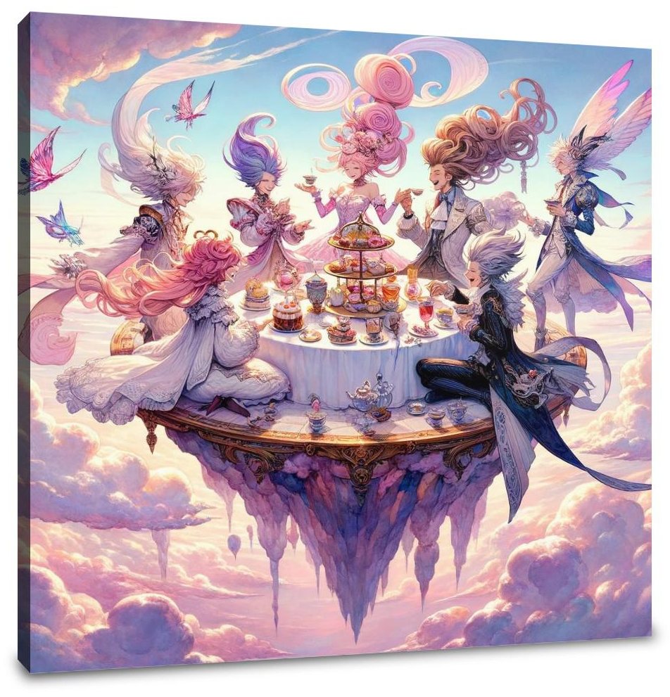 Sky High Tea Party Canvas