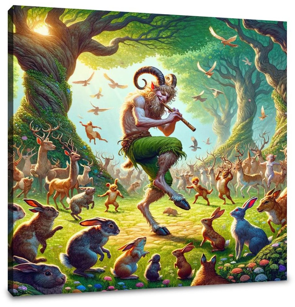 Forest Melody Satyr Canvas