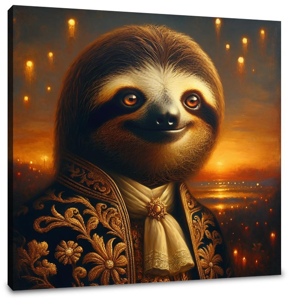 Regal Dusk Sloth Canvas