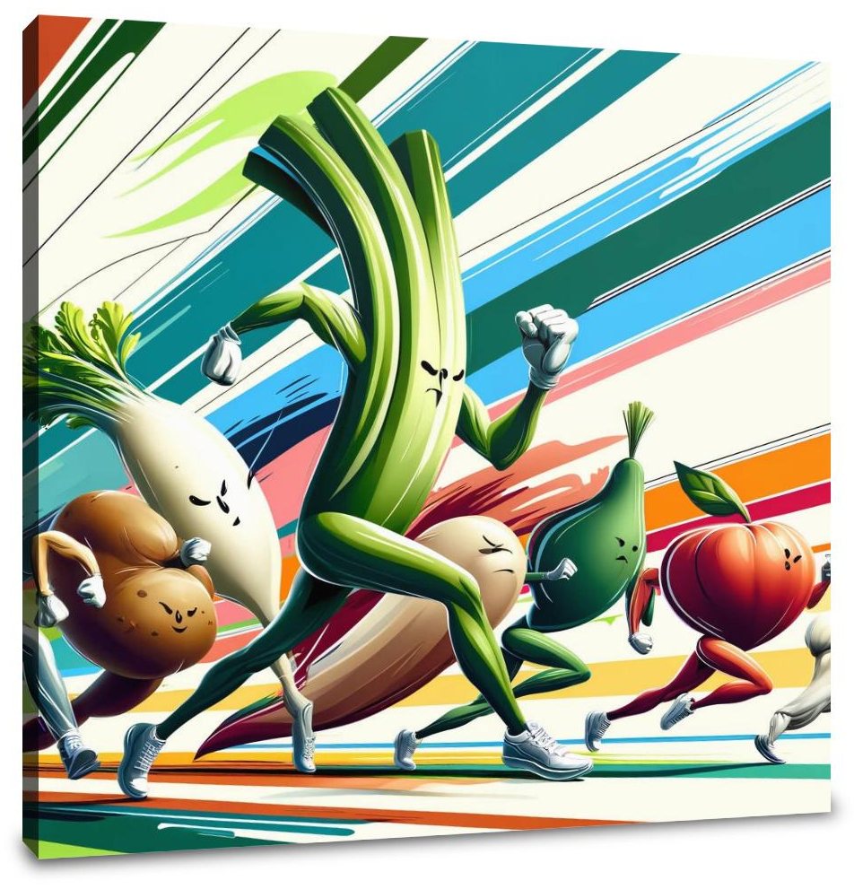 Veggie Athletes Marathon Canvas