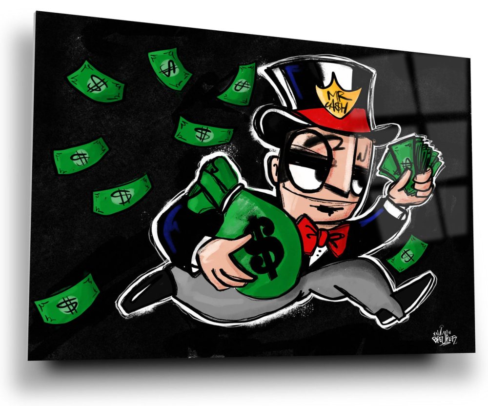 Running wit the cashbag. Mr, CASH