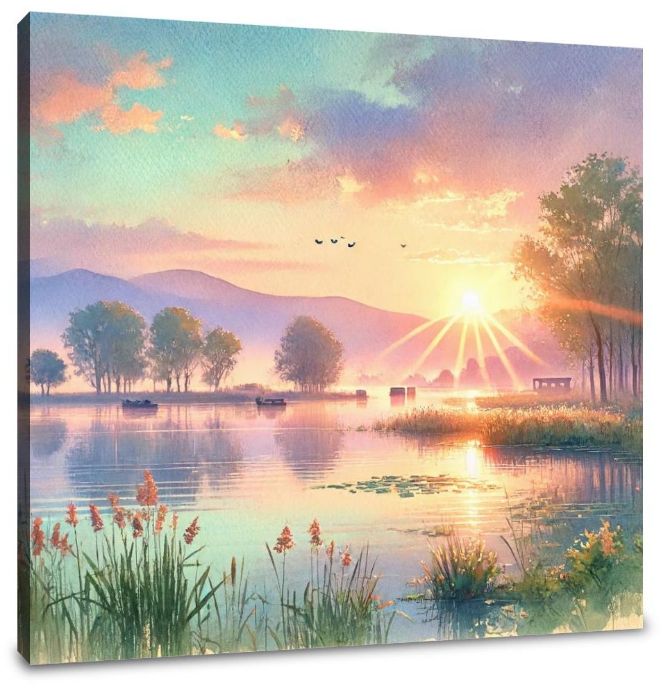 Sunrise Over Masazir Lake Canvas