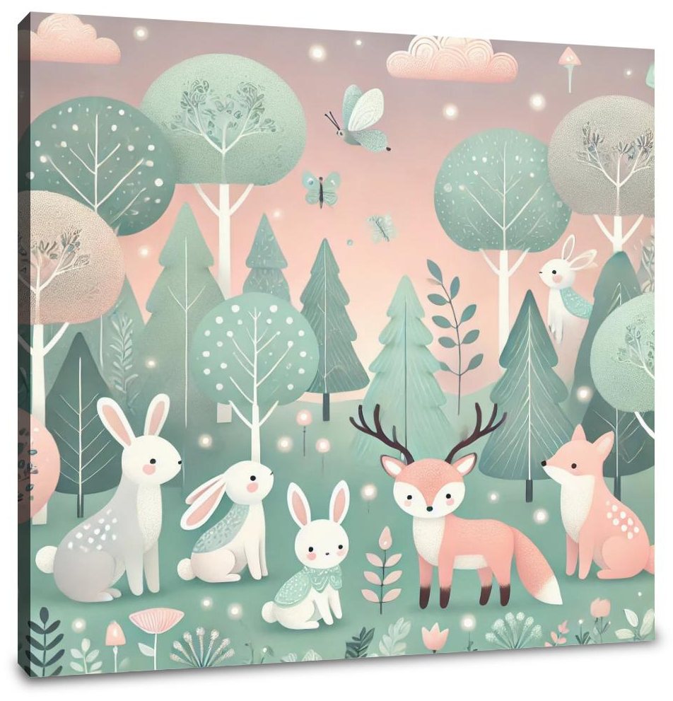 Pastel Woodland Canvas