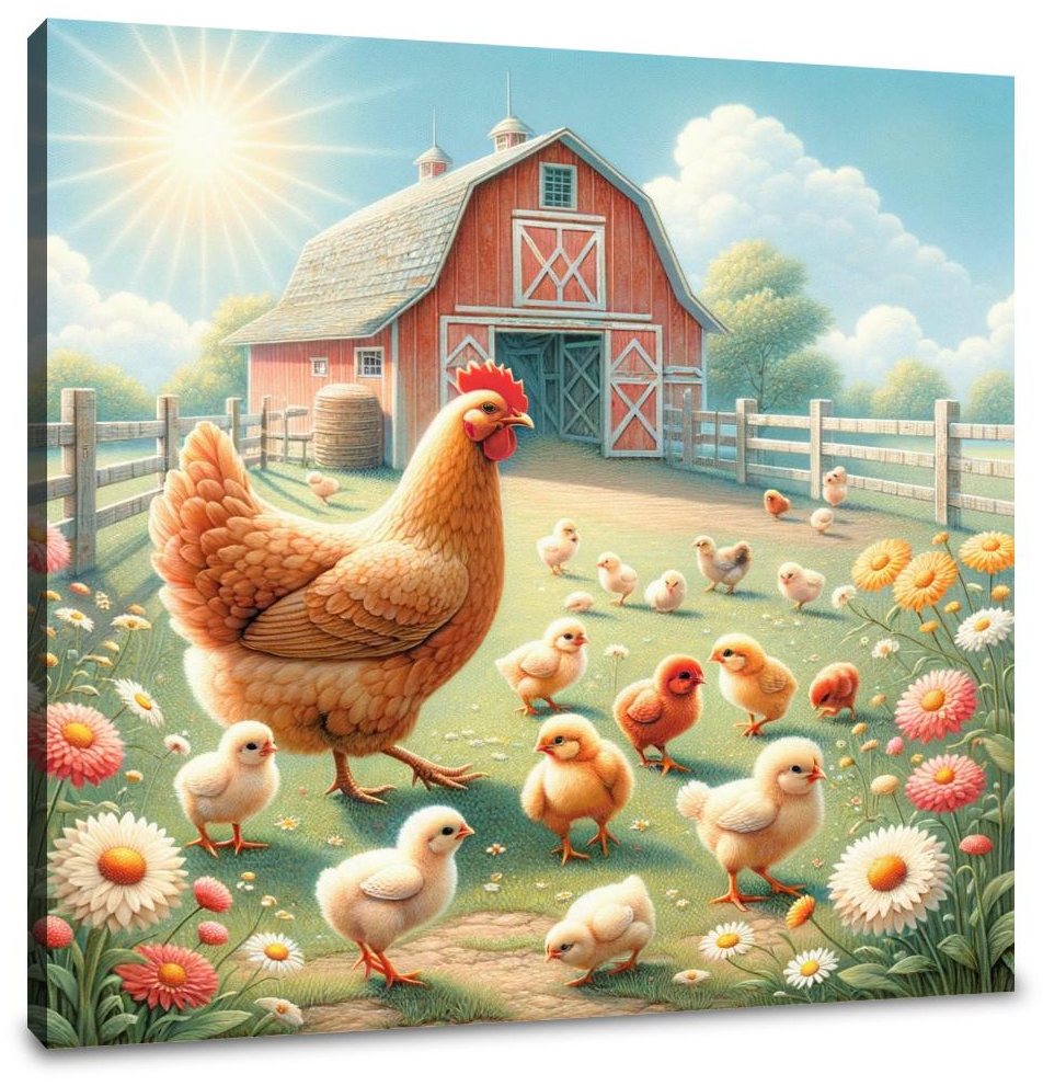 Farmyard Chicks Canvas