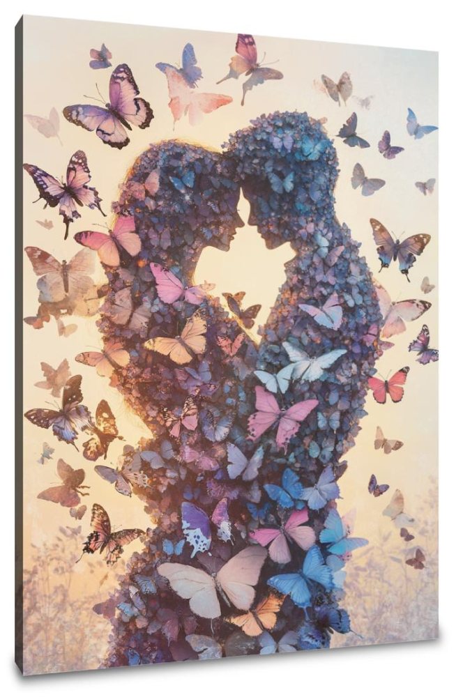 Embrace of Winged Lovers Canvas