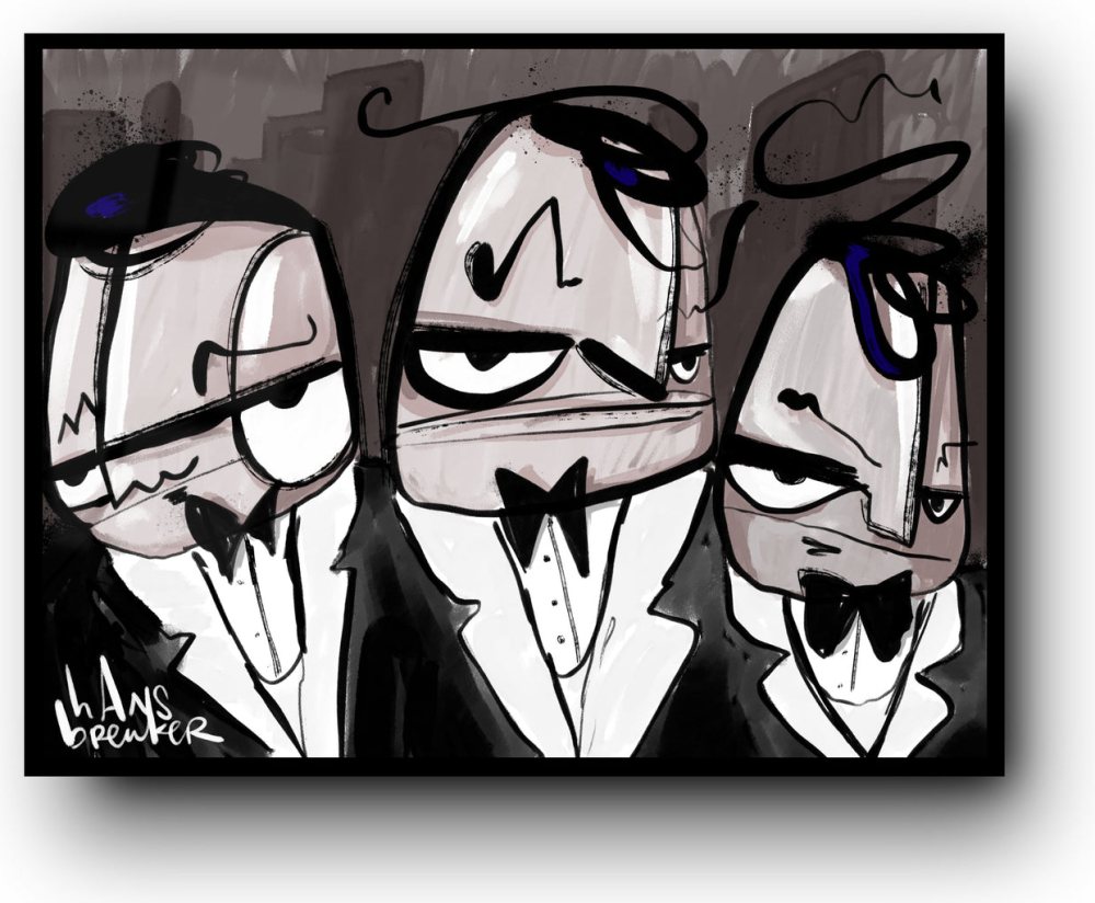 Italian Mobsters, zwart wit.