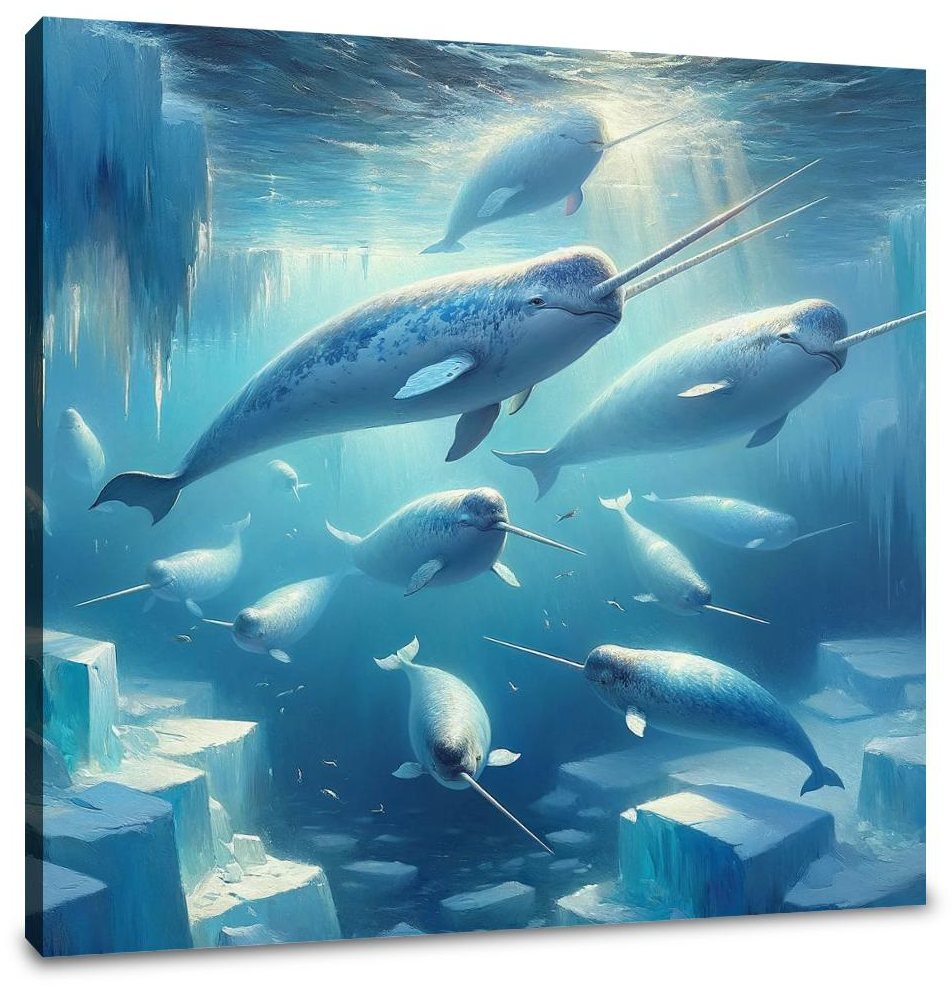 Arctic Narwhal Dance Canvas
