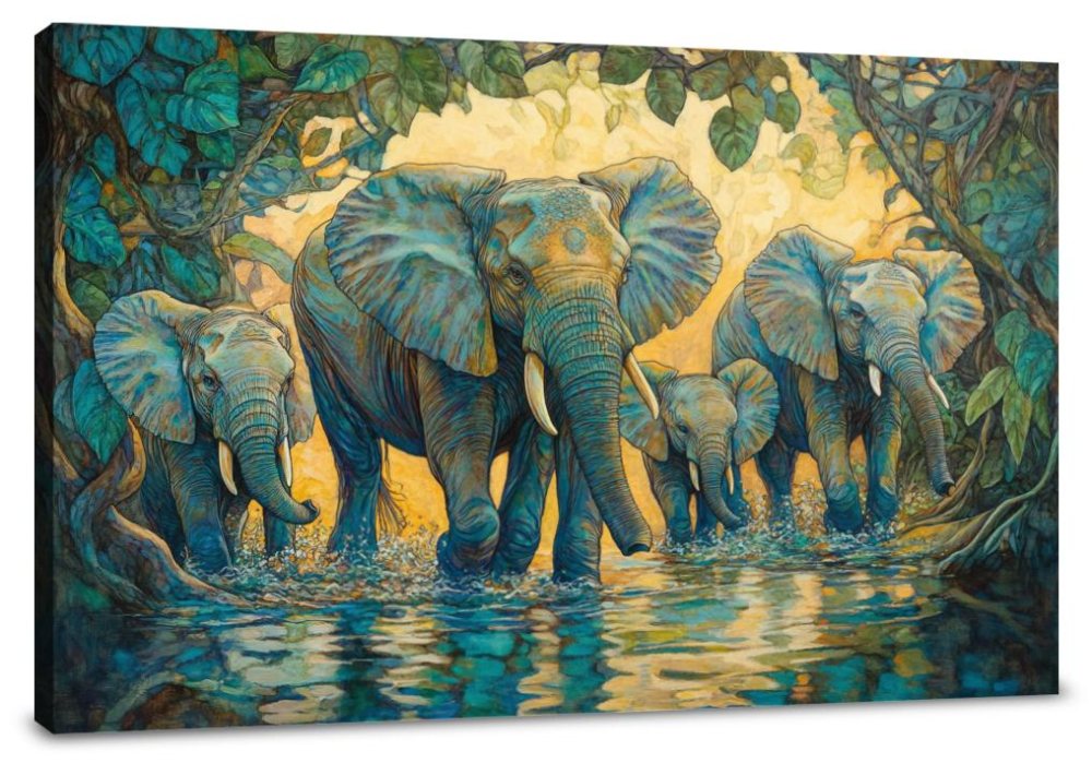 Elephant's River Reverie Canvas