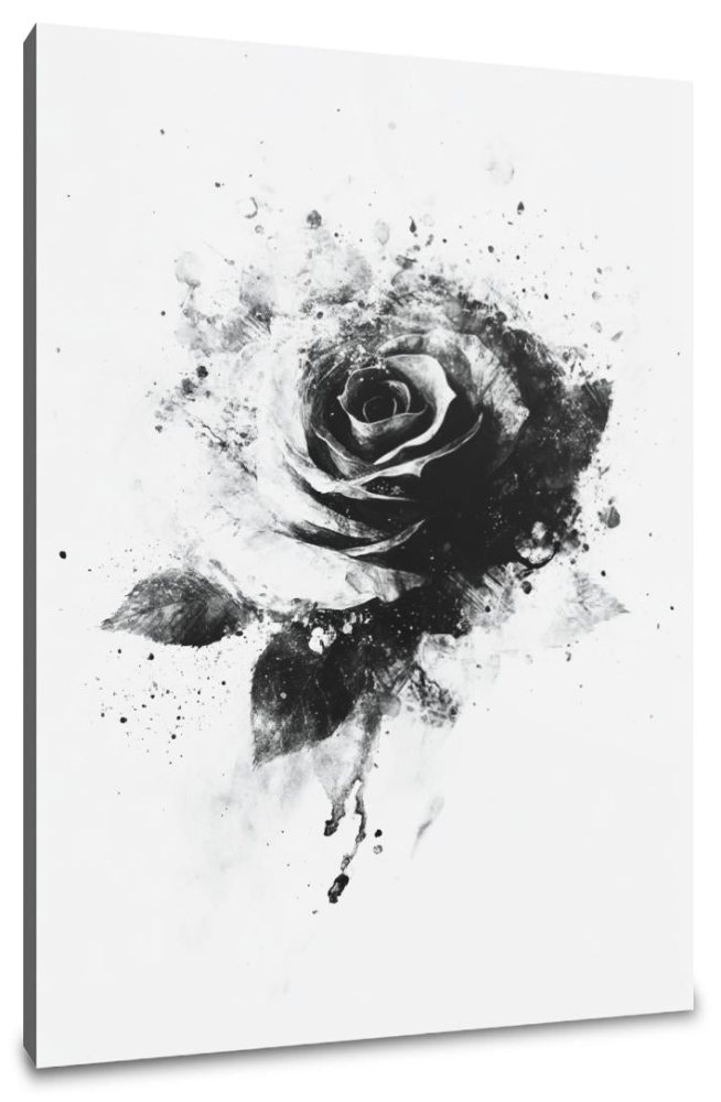 Monochrome Rose Elegance Canvas