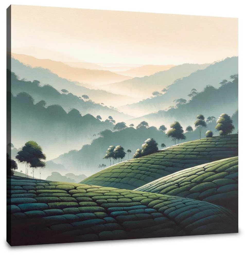 Sylhet Tea Garden Tranquility Canvas