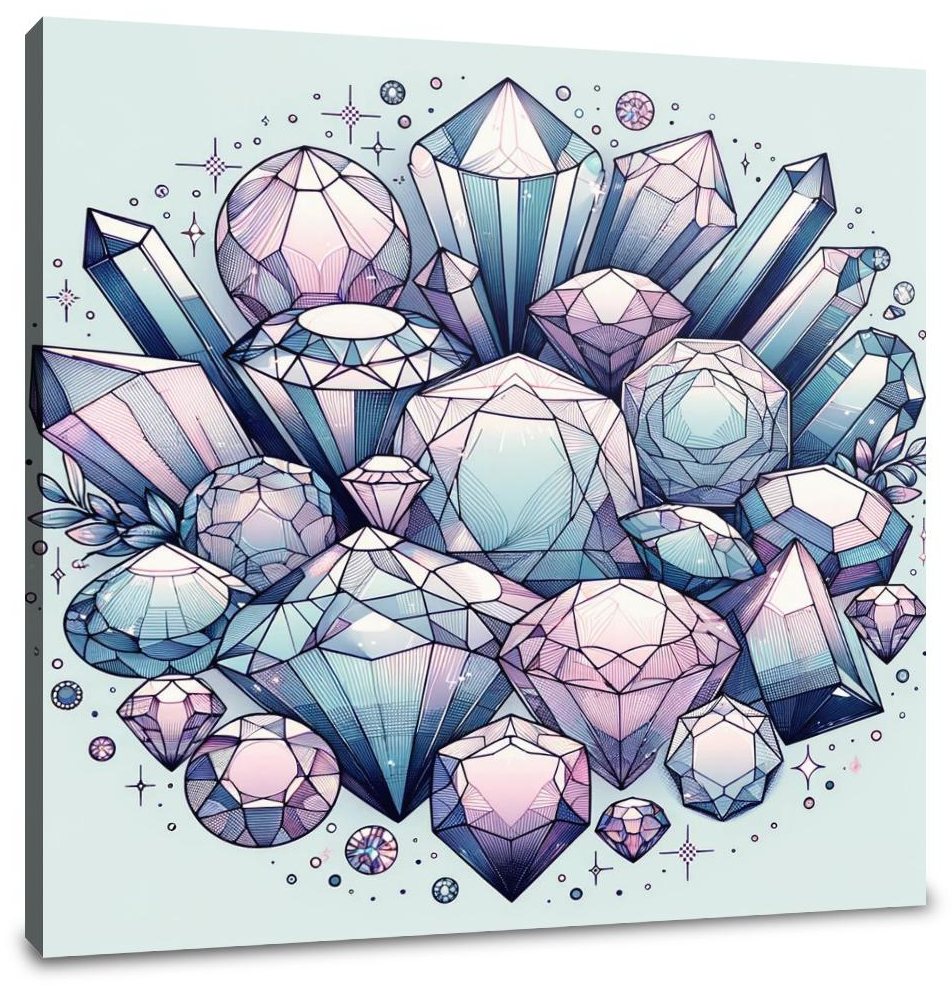 Mystic Gemstones Canvas