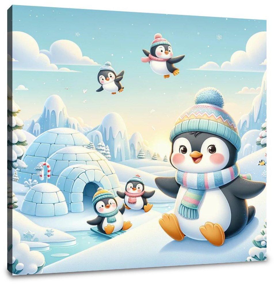 Penguin Frolic Canvas