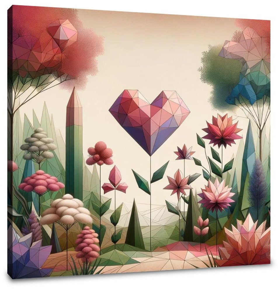 Heart Bloom Garden Canvas