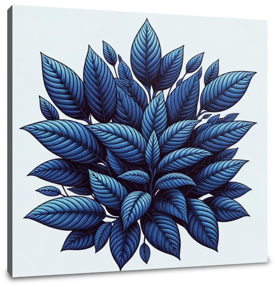 Indigo Foliage Embrace Canvas