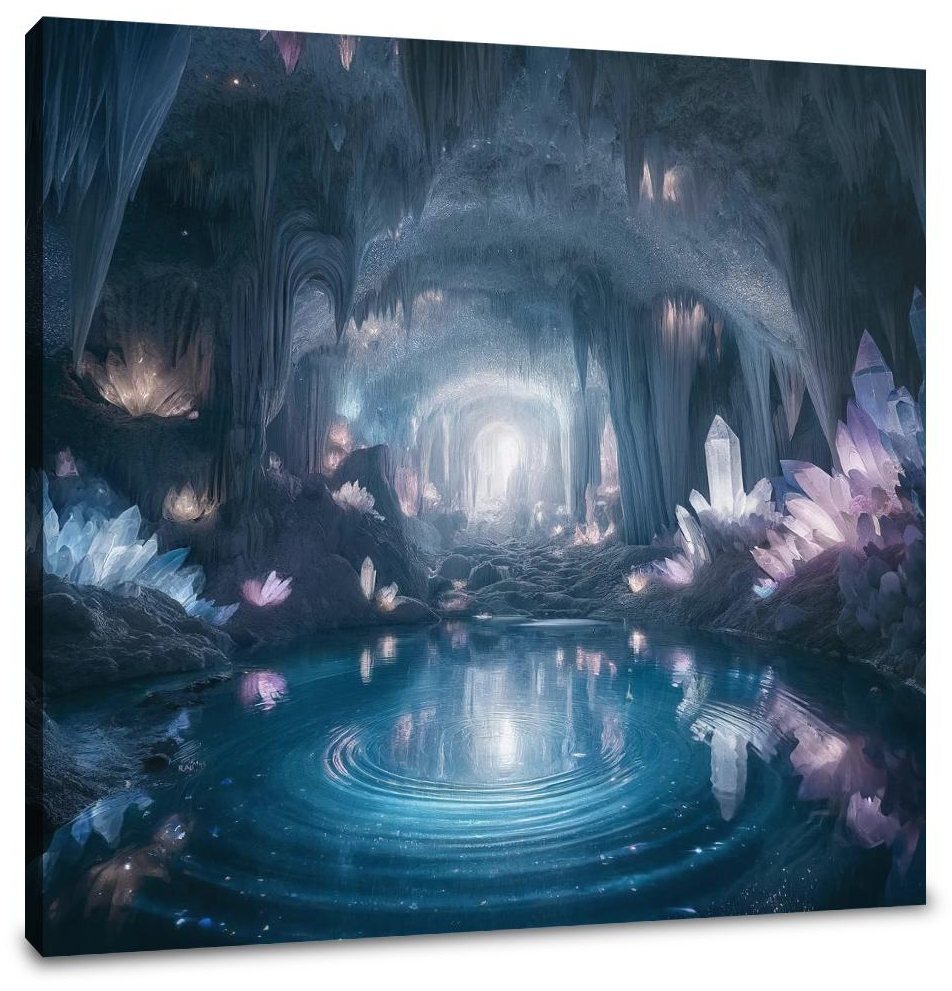 Ethereal Crystal Cave Canvas