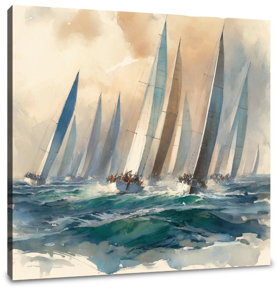 Sailboat Race at Dawn Canvas
