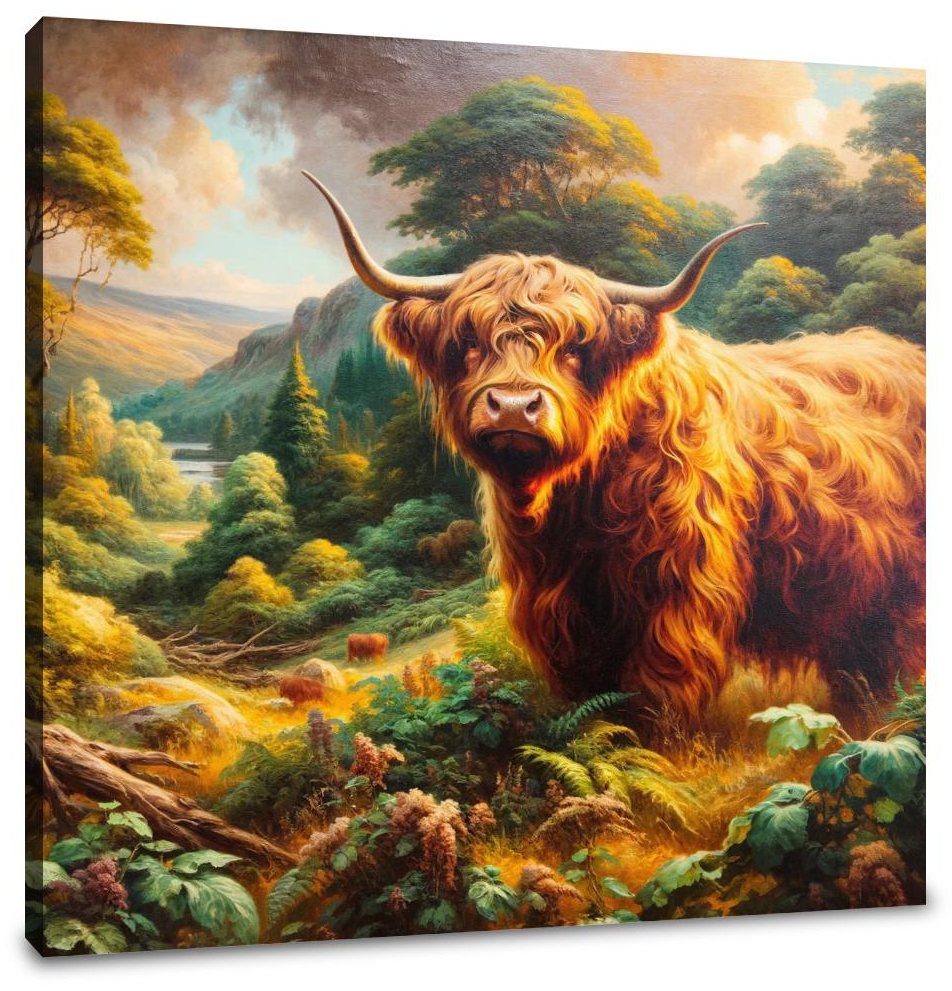 Victorian Highland Cow Majesty Canvas