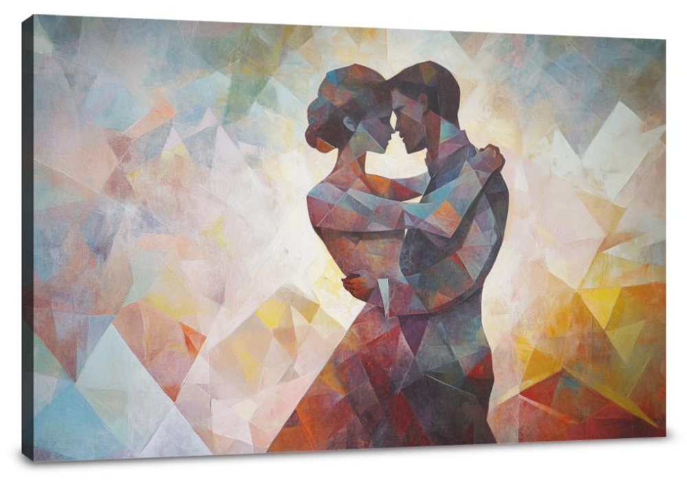 Geometric Romance Dance Canvas