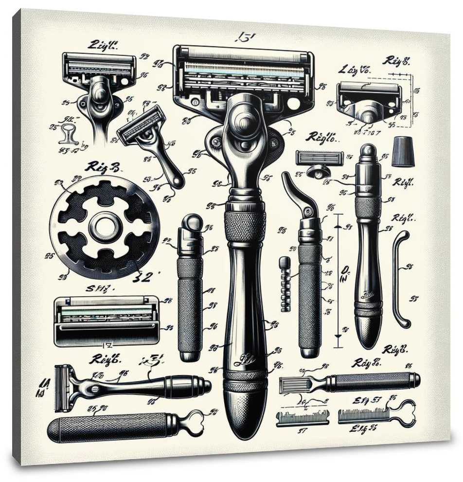 Charcoal-Infused Razor Patent Sketch Canvas