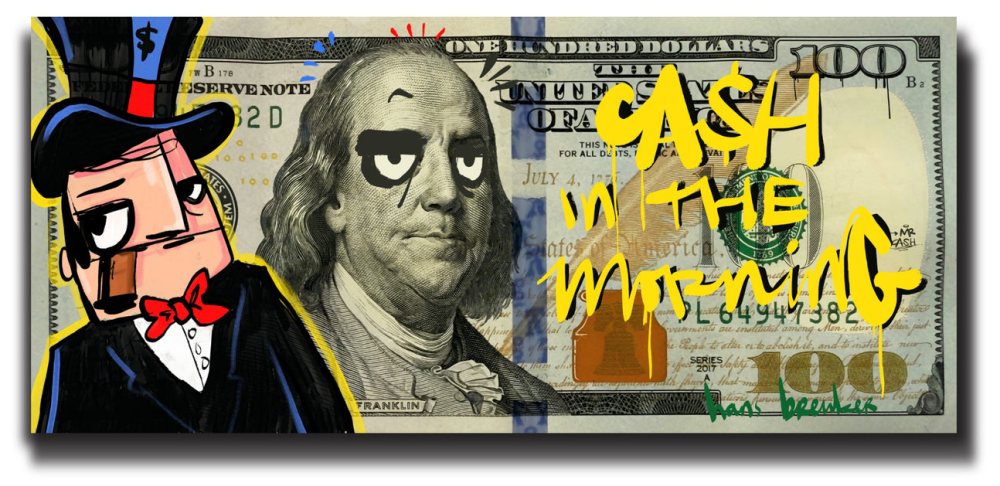 Dollar bills cash in the morning