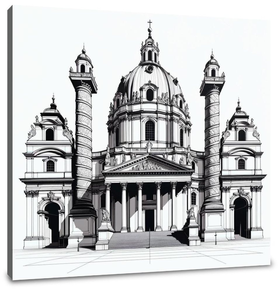 Vienna Karlskirche Essence Canvas