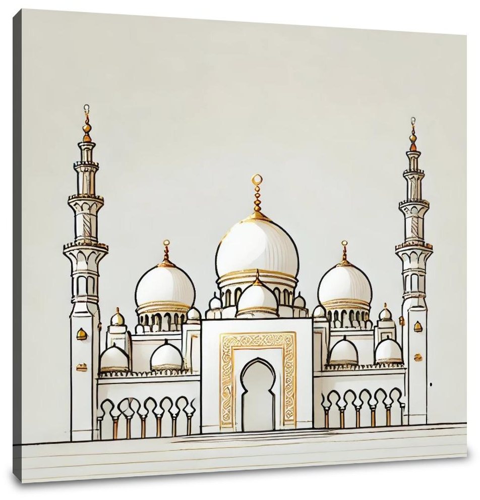 Golden Accents Islamic Temple Canvas