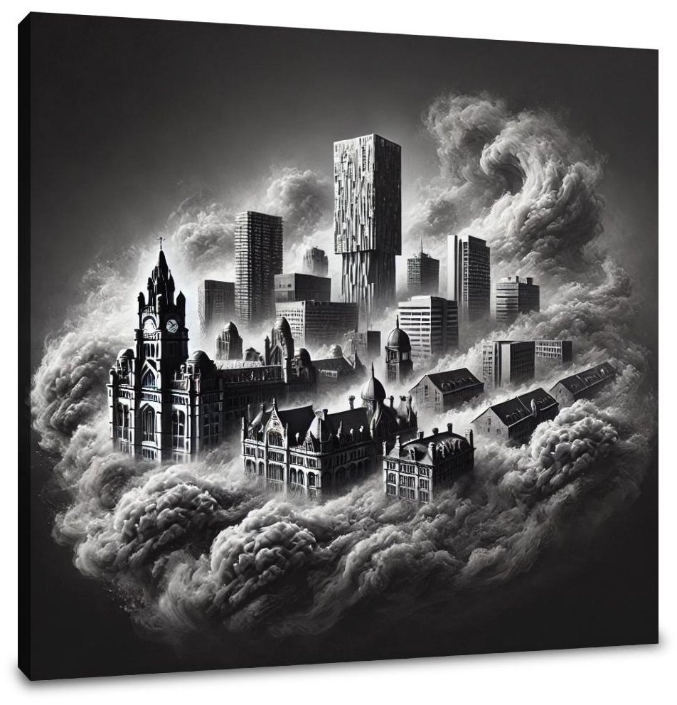 Mysterious Manchester Skyline Canvas