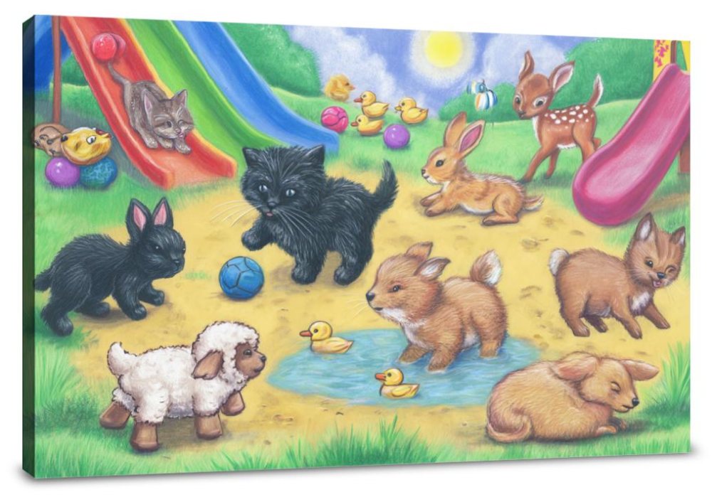 Baby Animals Playground Canvas