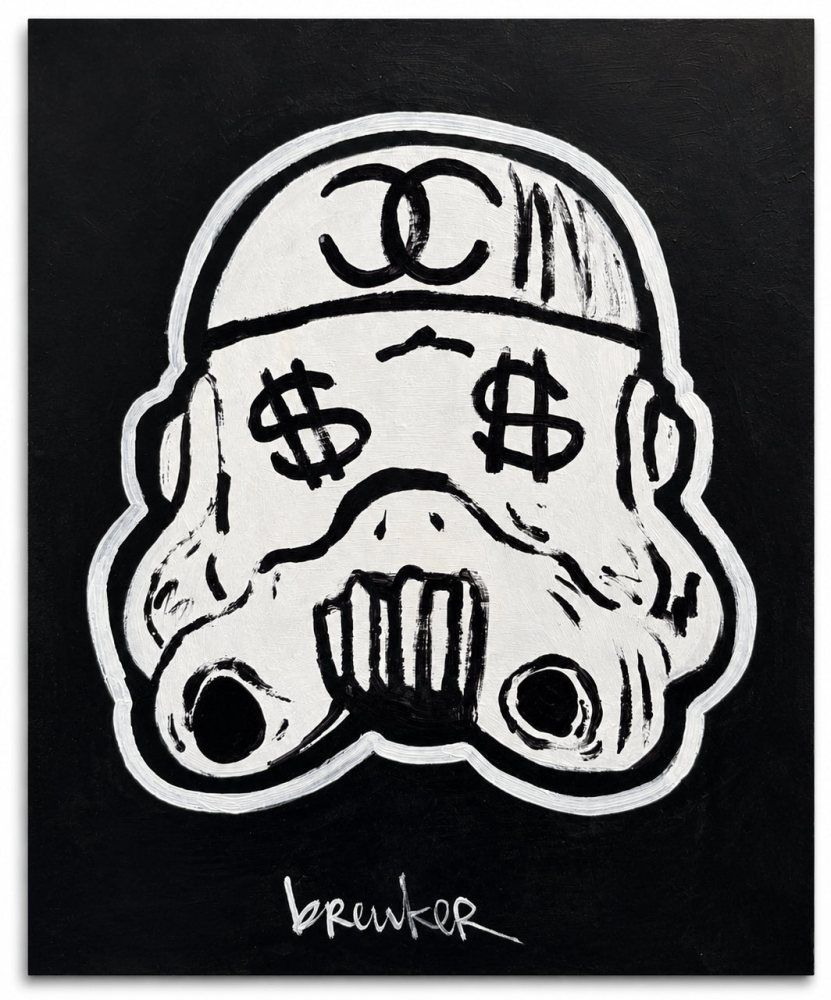 Dollartrooper 50 x 70 cm verf op papier.