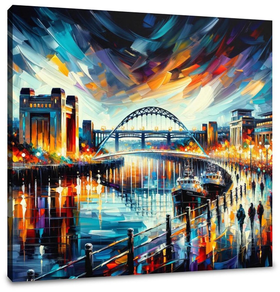Newcastle Quayside Evening Vibrance Canvas