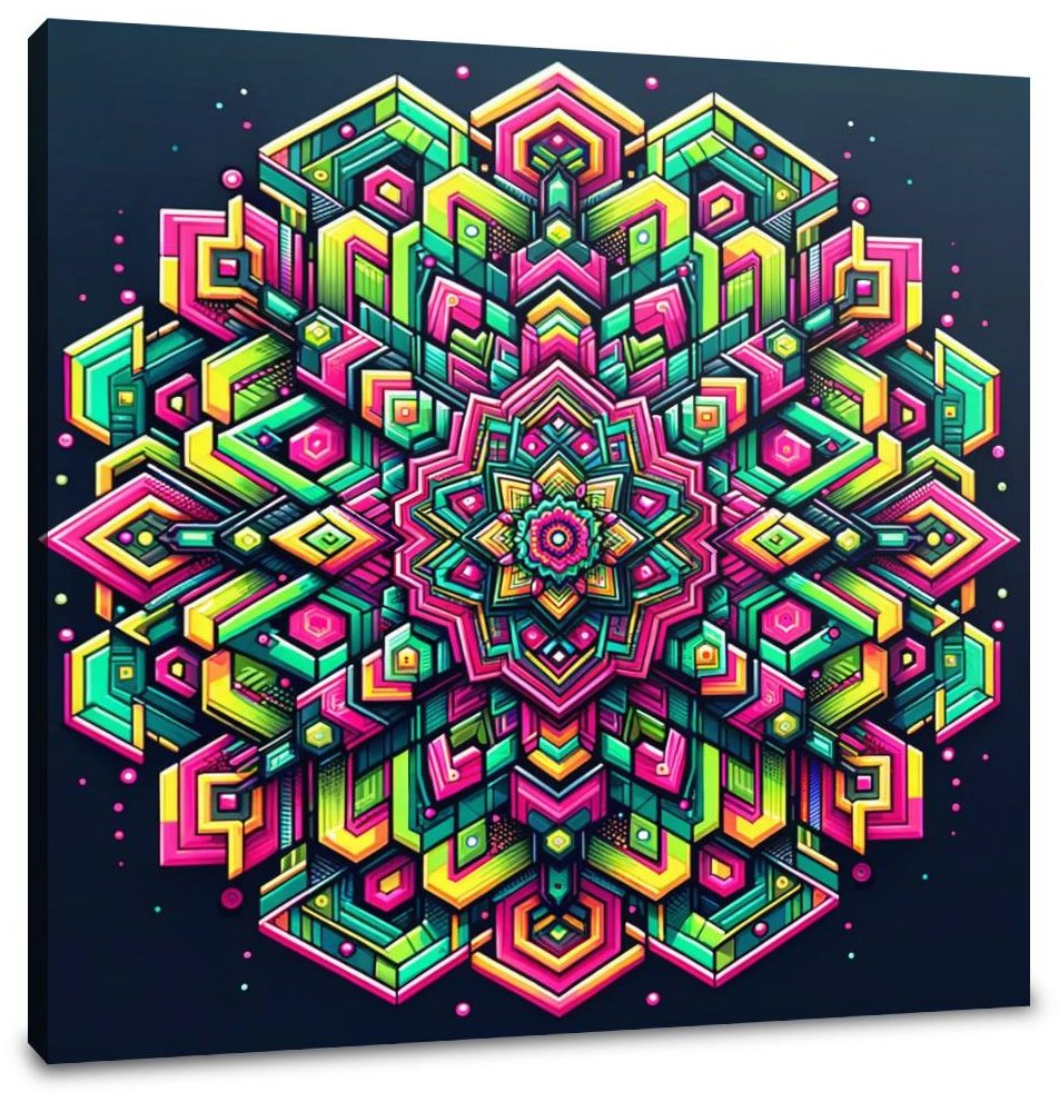 Neon Hexa-Diamond Canvas