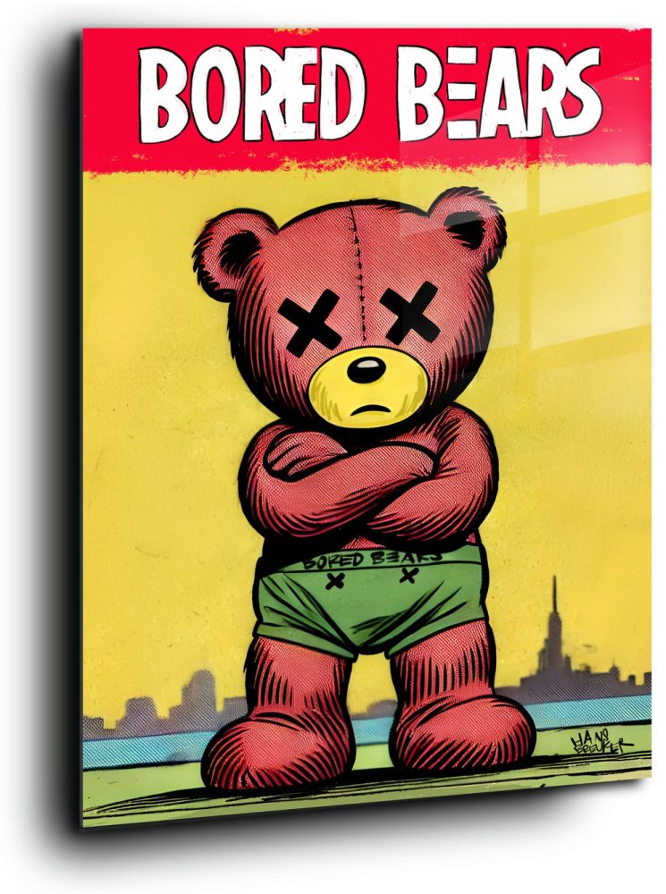 30's Comic Book Cover Bored Bear Hero