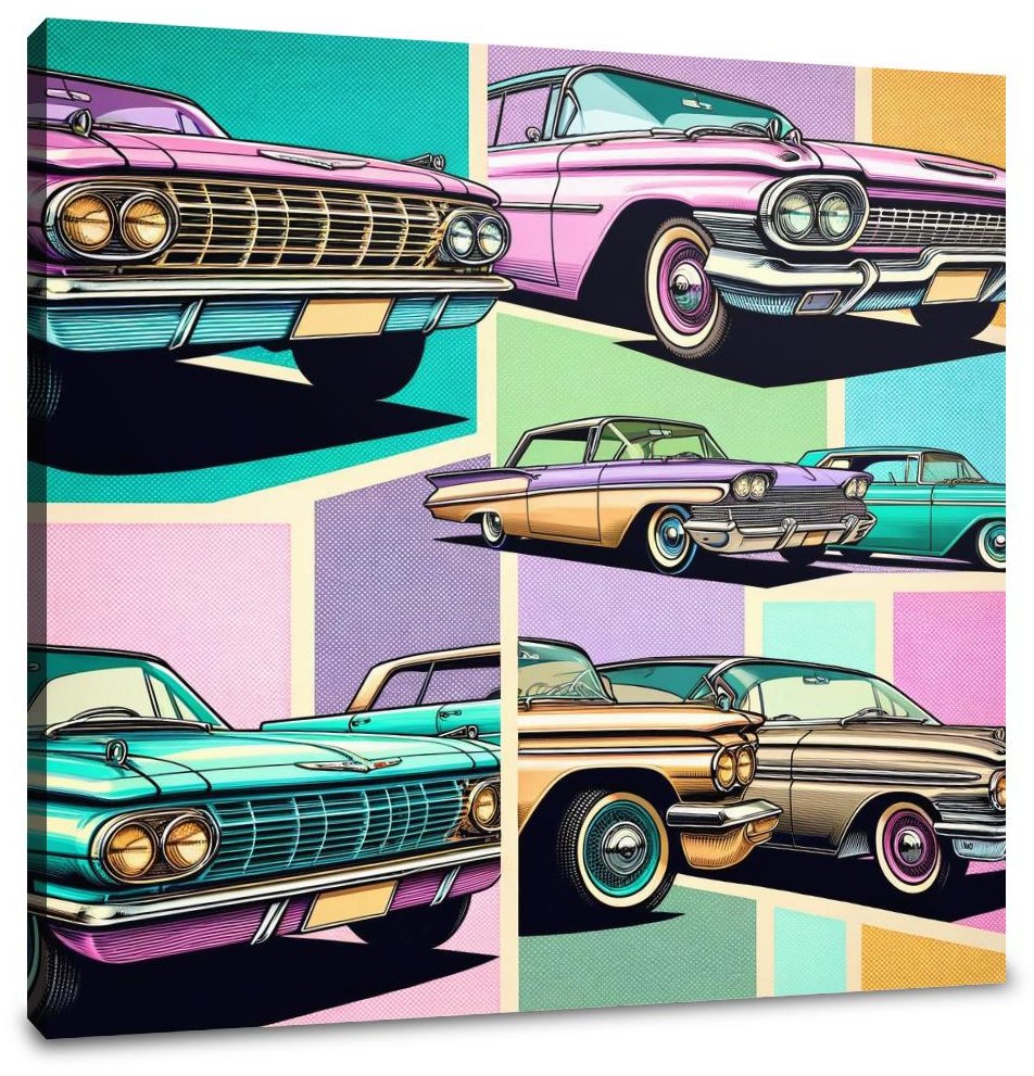 Pastel Pop Motors Canvas