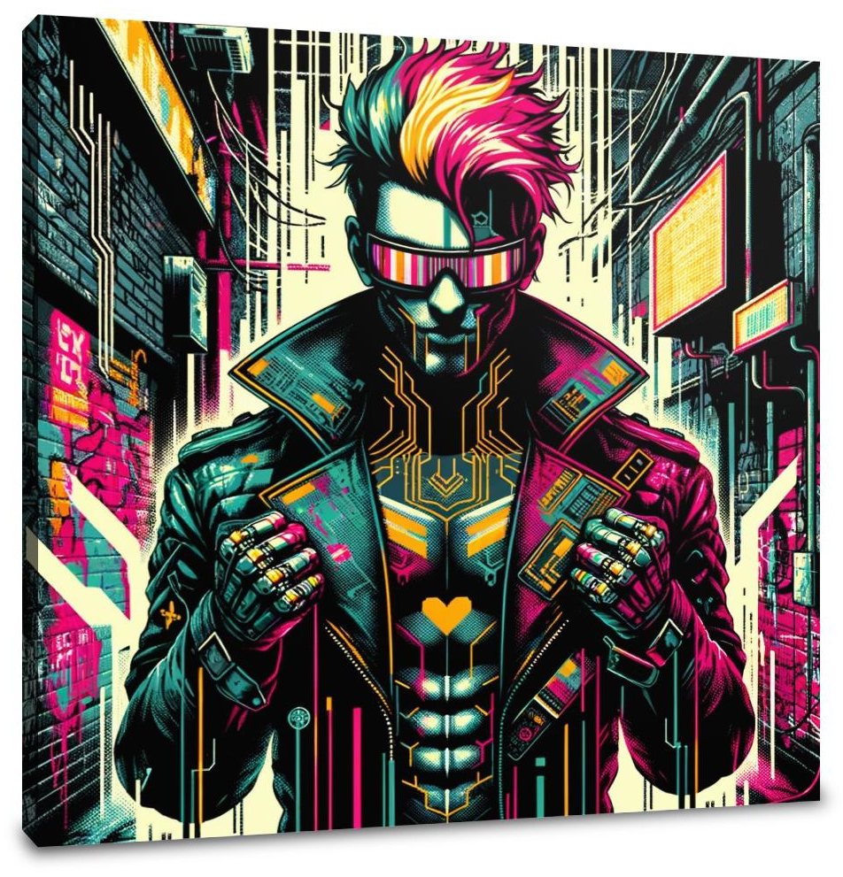 Cyber Rebel Pop Art Canvas
