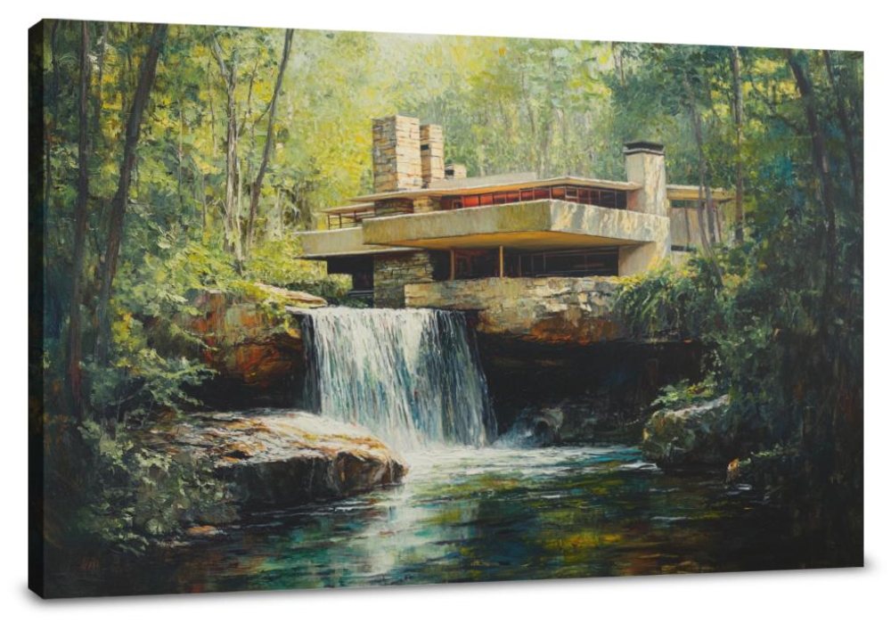 Mystical Midday Fallingwater Canvas