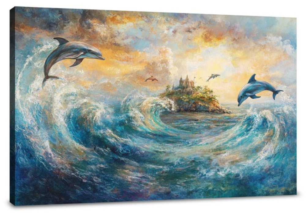 Enchanted Dolphin Isle Canvas