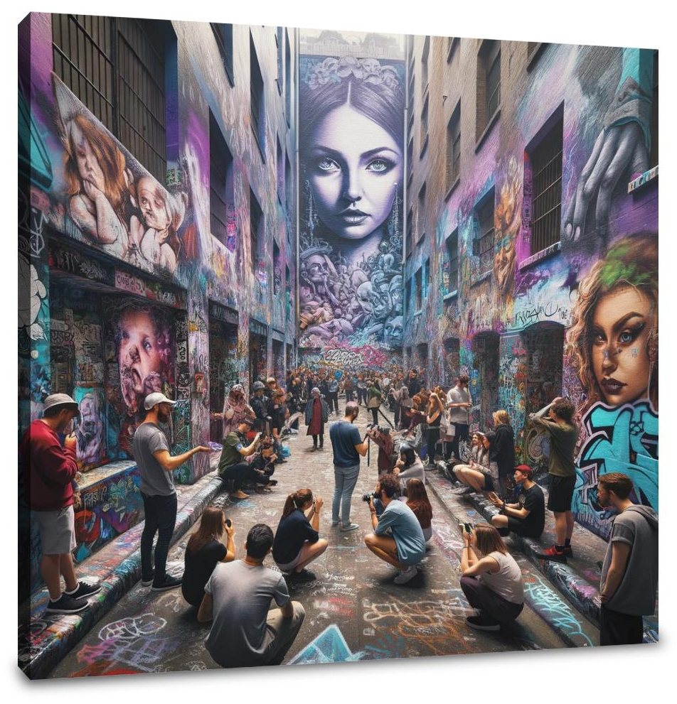Alley of Artistic Echoes Canvas