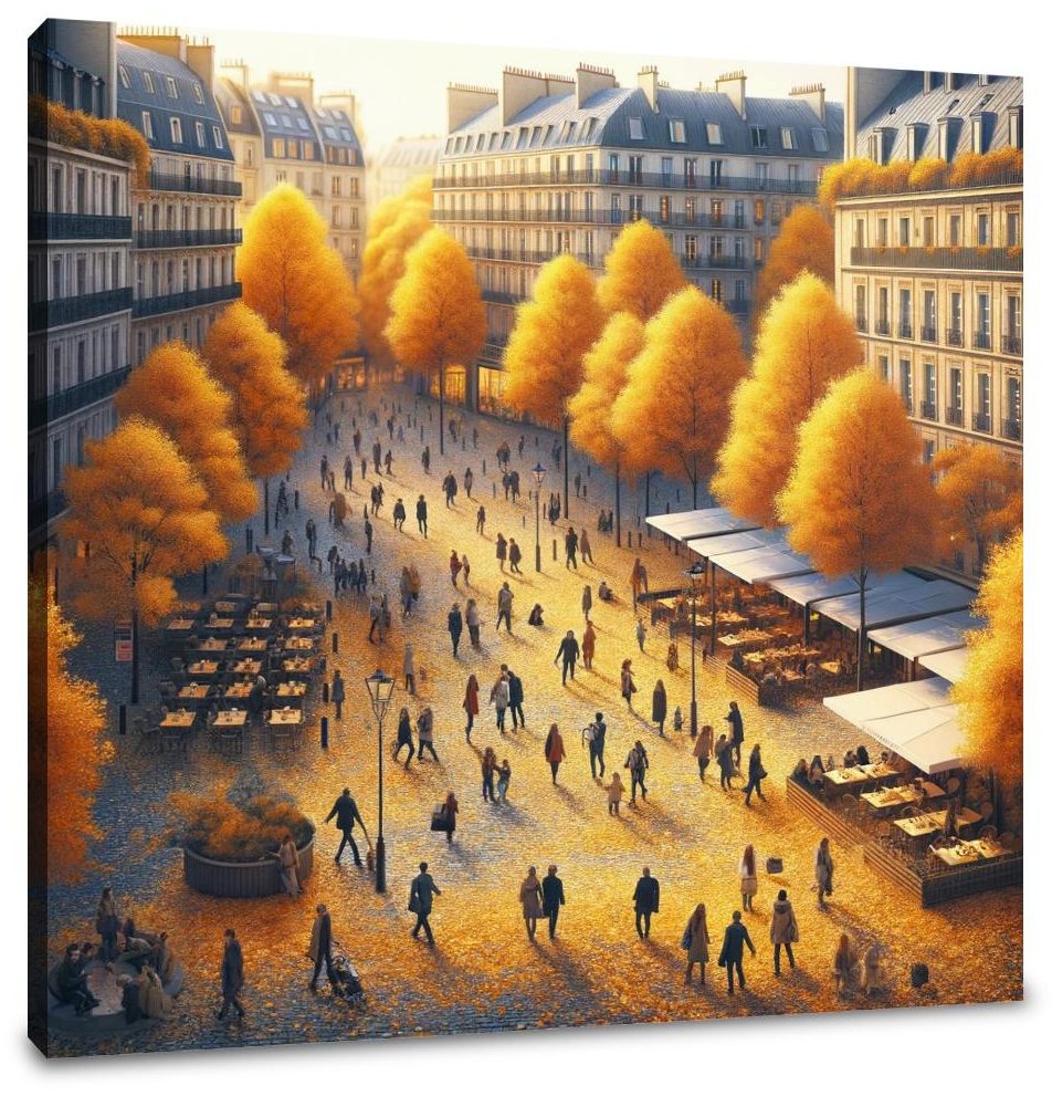 Autumn City Square Canvas