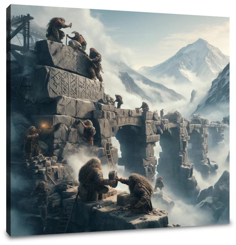 Dwarf Bridge Builders Canvas