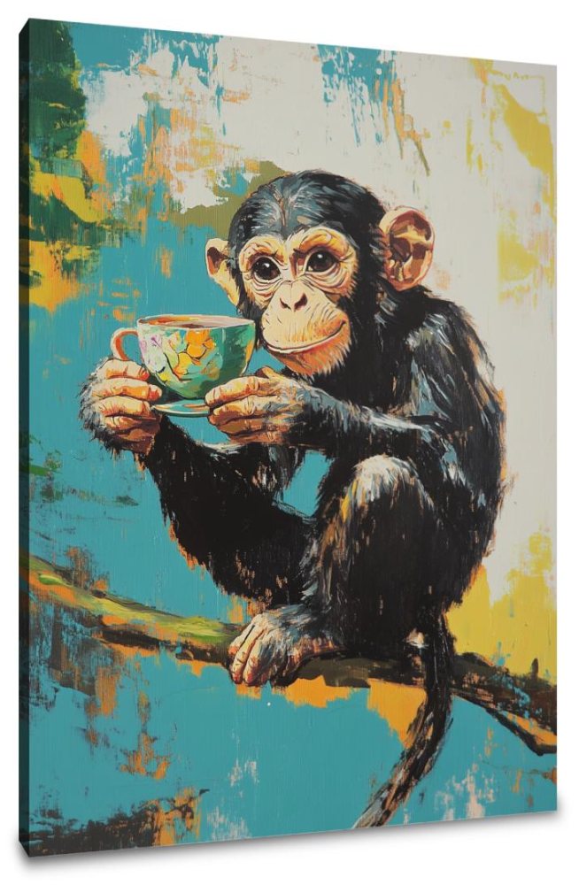 Morning Brew Monkey Canvas