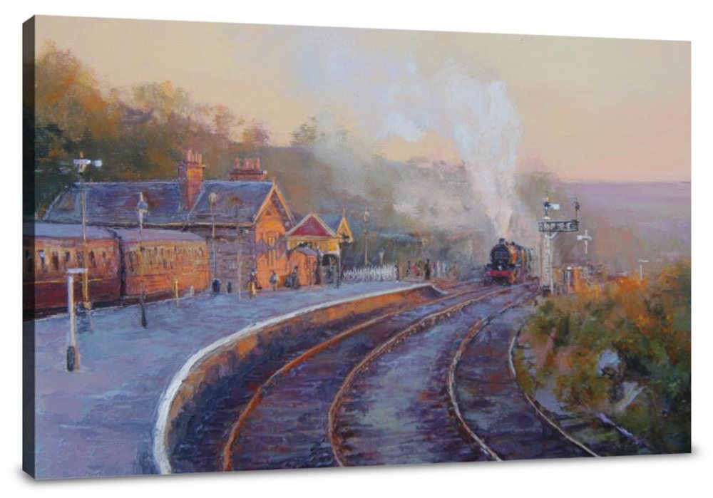 Steam Train Sunrise Canvas