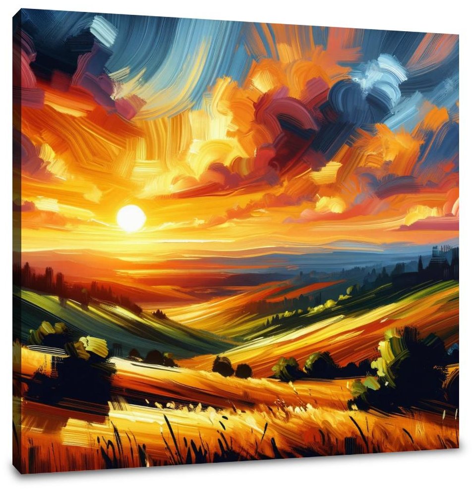 Radiant Sunset Hills Canvas
