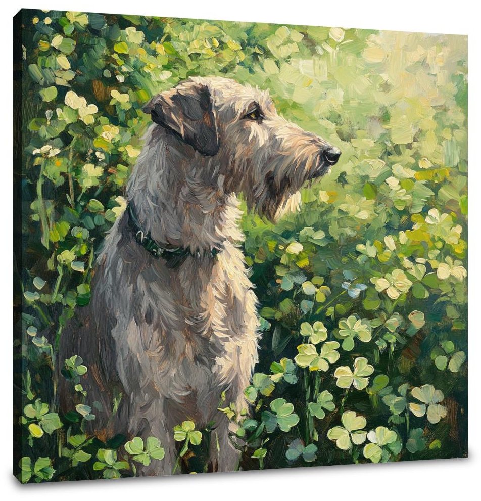 Irish Wolfhound in Clover Canvas